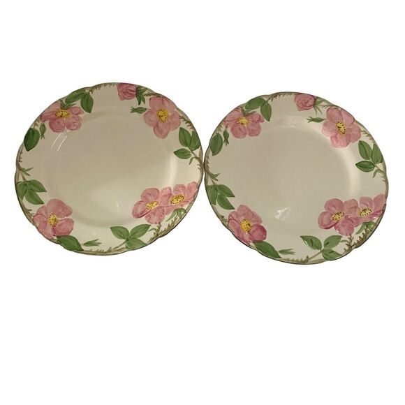 Vintage Franciscan Desert Rose Plates Set 2 Pink Floral Earthenware 10.5" USA - Picture 2 of 5